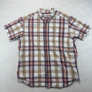 Columbia Plaid Shirt Mens XL Short Sleeve Button Up Outdoor